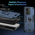thumbnail image 7 of Phone Case for Motorola Edge 40 Hybrid Case with Ring Kickstand, Heavy Duty Protection Armor Case with Comfortable Grip Support Magnetic Car Mount for Motorola Edge 40 - Navyblue, 7 of 7