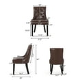 thumbnail image 4 of GDF Studio Maggie Contemporary Tufted Dining Chairs, Set of 2, Dark Brown Faux Leather, 4 of 9
