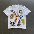 thumbnail image 4 of Camiseta Harajuku Y2K nueva, camiseta de moda con patrón de instrumentos musicales, camiseta de gran tamaño, ropa de calle informal ajustada para hombres y mujeres, 4 of 5