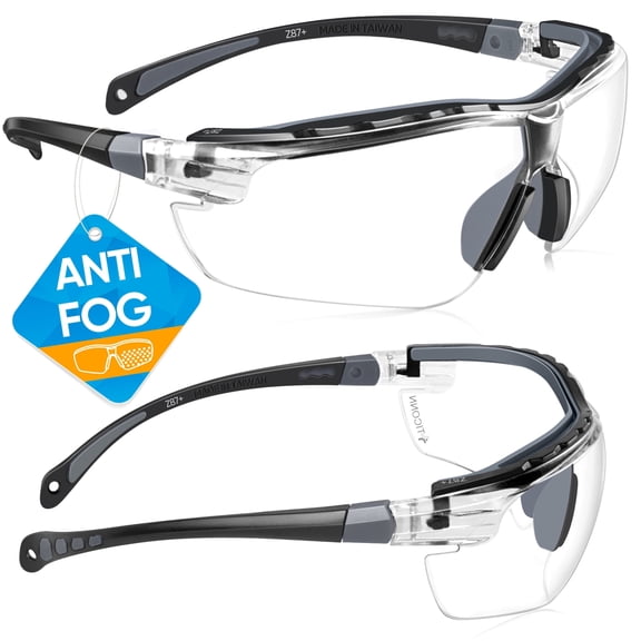 TICONN ANSI Z87.1 Anti-Fog Safety Glasses with UV Protection & Adjustable Arms
