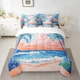 thumbnail image 2 of Erosebridal Hawaii Beach Bedding Queen Size,Waves Seaside Bedding Sets Queen Size,Marine Theme Bedroom Decor,Reversible,Lightweight,7pcs, 2 of 5