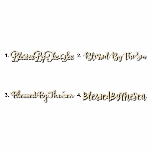 Blessed By The Sea Sign Unfinished Wood Cutout Home Decor DIY Option 3- 24" Wide / 1/2"