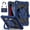 Dark Blue+Black, variant on Heavy Duty Rugged Case For iPad 7th 8th 9th Generation 10.2 inch Rotating Stand Shockproof Cover with Shoulder Strap & Pencil Holder