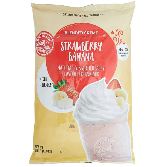 Big Train 3.5 lb. Strawberry Banana Blended Creme Frappe Mix