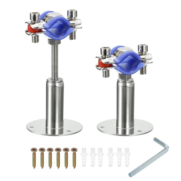 Unique Bargains 2Pack Pipe Supports Adjustable Pipe Bracket Clamp Pipe Strap Fit for 19-22mm Pipe
