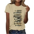 thumbnail image 2 of Yuwull Womens Tops Tops For Women Trendy Women'S New Short-Sleeved Round Neck Pullover Horse Casual Printed Top T-Shirt Cute Tops For Women On Clearance5L, 2 of 5