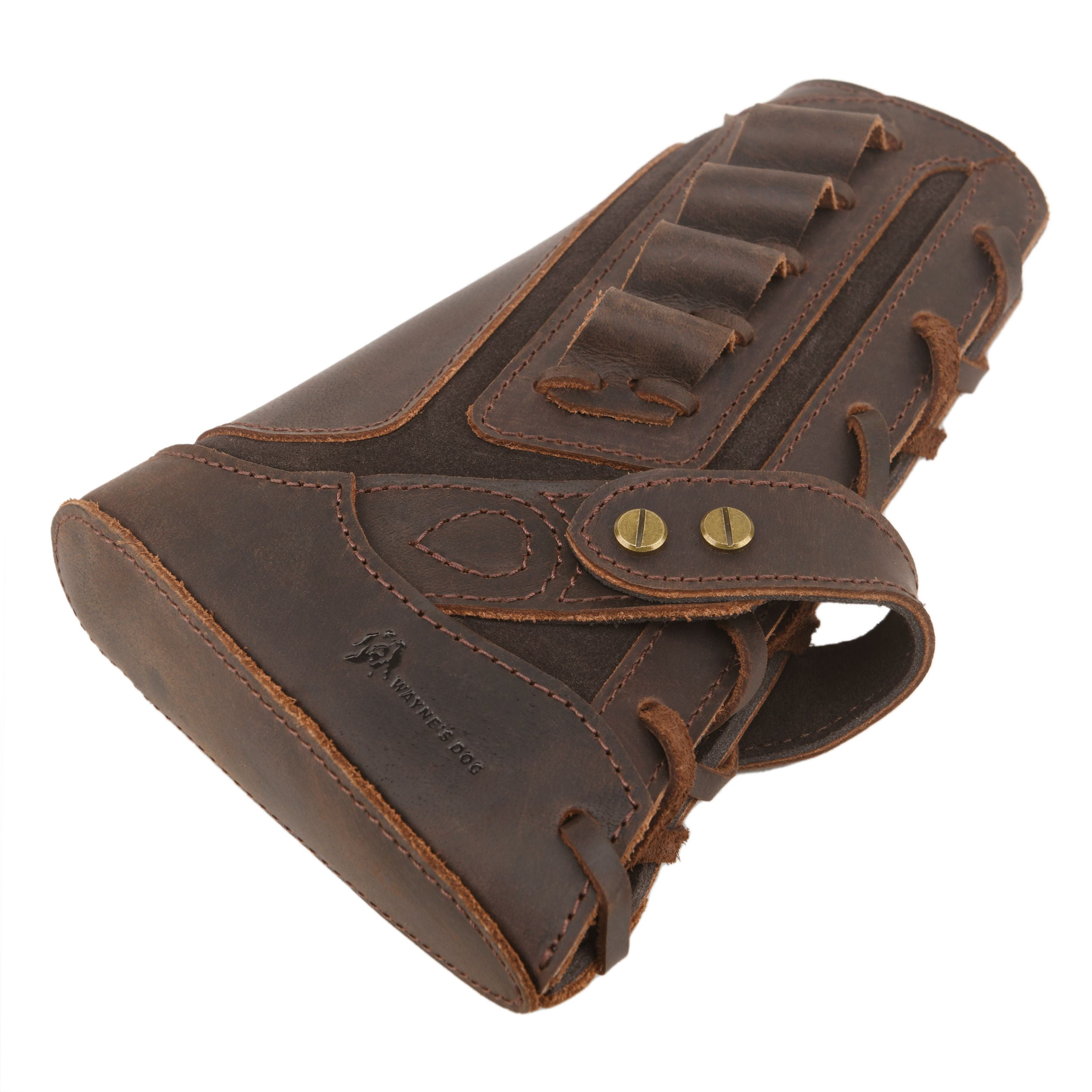 WAYNE'S DOG No-Drill Leather Rifle Buttstock Gun Cheek Rest for .308 .30-06 .45-70 .44MAG
