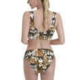 thumbnail image 3 of Haiem Cute Puppy Women's High Waisted Bikini Set Two Piece Bathing Suits High Cut Bikini Cut Out Swimsuits Scoop Neck Swimsuit-XX-Large, 3 of 8