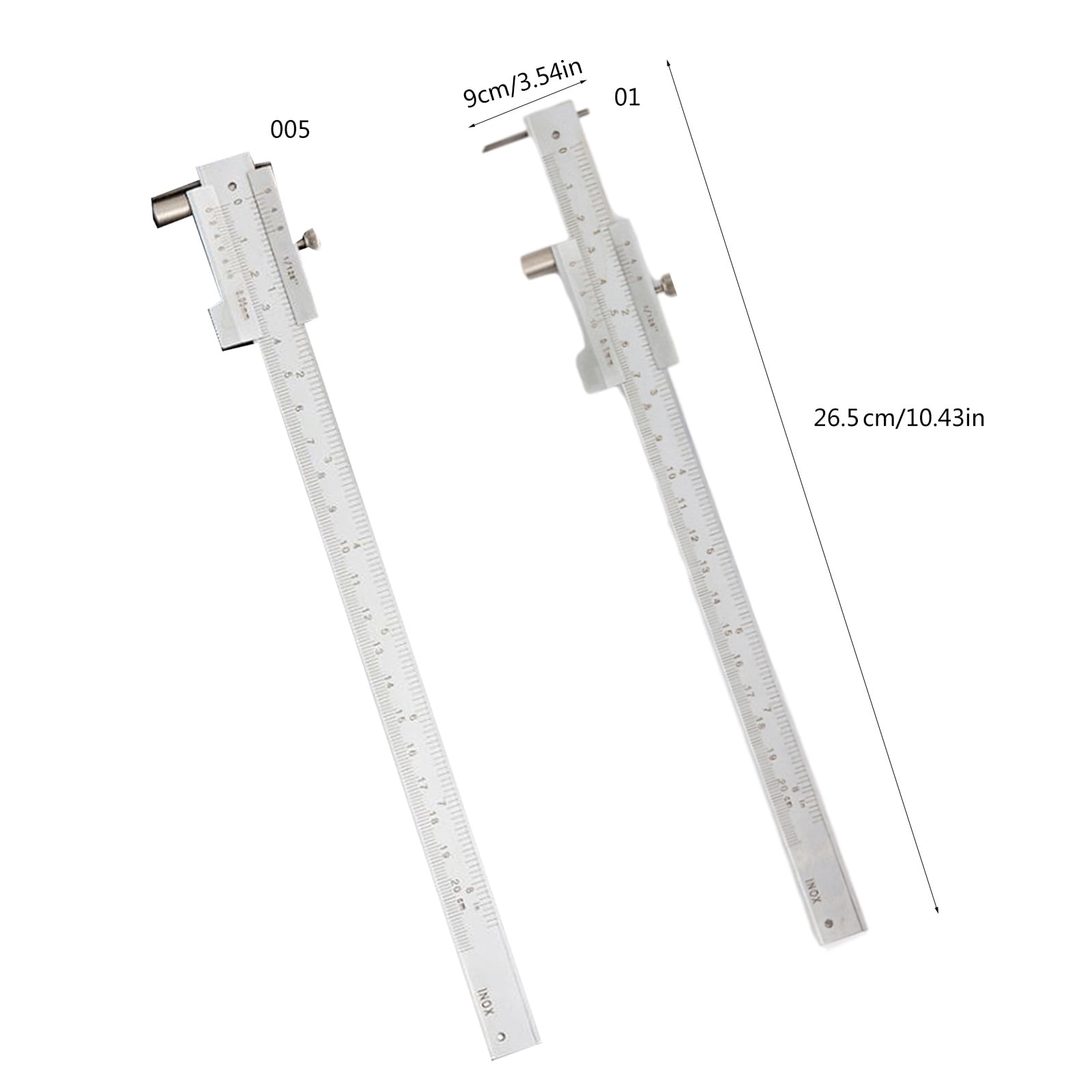 BIBABLYKE Metal Verniers Calipers 8in 200mm Stainless Steel with Engraveds Scale for Scribing Iron Wood and Other Surfaces