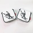 thumbnail image 1 of Housse Universelle pour Putter de Golf, Couvre-Tête Carré, Tête de Putter de Golf, Fermeture Magnétique, Protection, Papillon, Blanc, 1 of 9