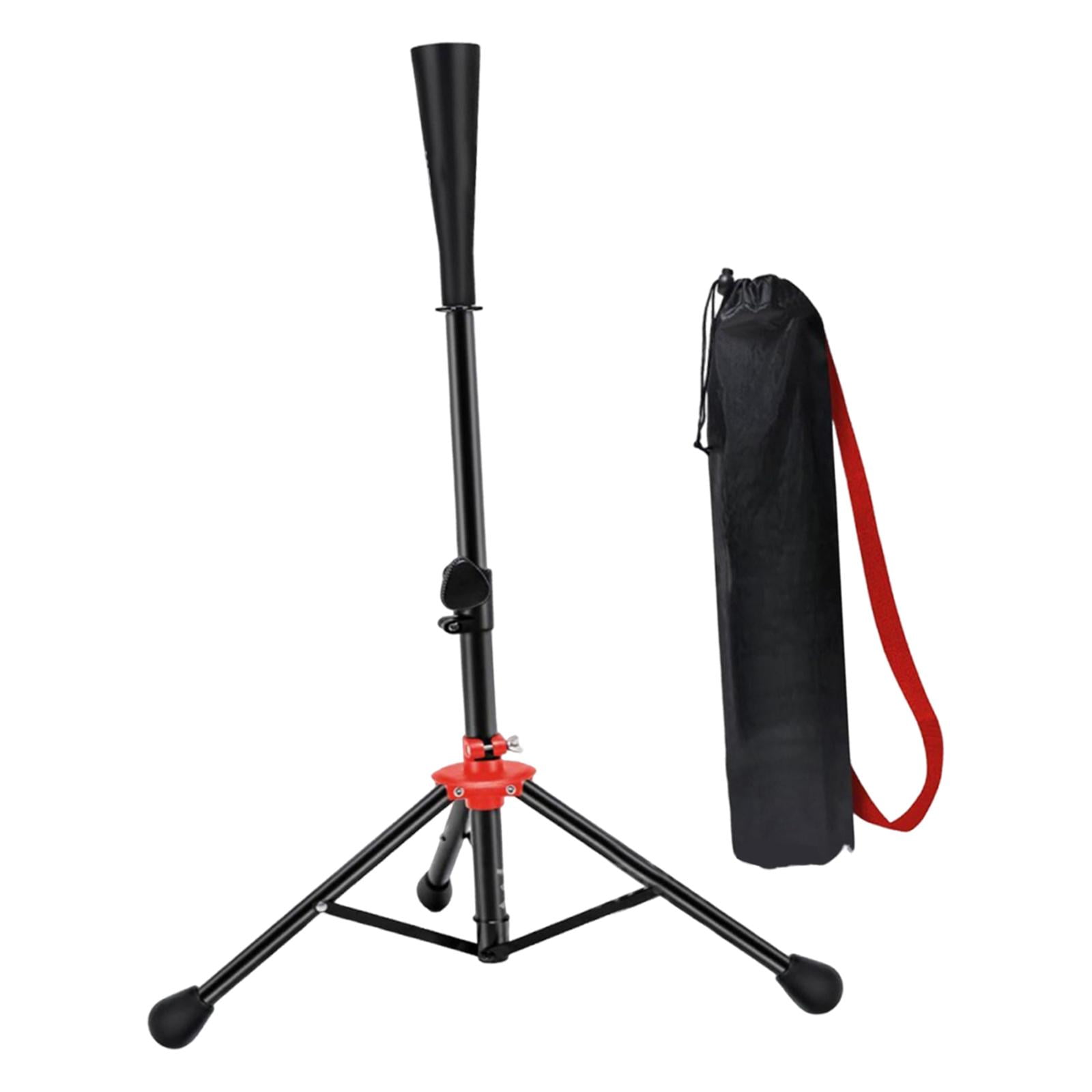 Baseball Batting Tee Practice Tripod Height Adjustable Durable Iron Rubber Construction for Youth Adult Training
