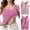 Pink, variant on SNOWSONG Shelf Bra Tank Tops for Women Women's Stretch Camisole with Chest Pad Vest Underwear, Camisoles with Built in Bra, Plus Size Camisoles, Tank Tops for Women 2Pcs Vest Army Green L