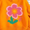 thumbnail image 6 of Wilak Girls Flower Print Hoodies Sweatshirts Long Sleeve Casual Pullover Cute Kids Fall Tops Orange 5T, 6 of 7