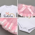 thumbnail image 3 of FYMNSI Baby Girl Toddler Kids 1/2 1st 2nd Birthday Cake Smash Outfit Short Sleeve Romper Tutu Skirt Bowknot Headband 3pcs Set 1 Year Pink - Love Heart, 3 of 7