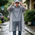 thumbnail image 4 of Gamivast Hooded Rain Poncho Men Waterproof Lightweight Reusable Raincoat With Drawstring Hood Snap Sides Portable Outdoor Rain Gear for Camping Hiking Travel Festival, 4 of 4