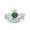Green Emerald CZ, variant on Two Piece Claddagh Band Set Heart Ring Ruby CZ 925 Sterling Silver Size 4