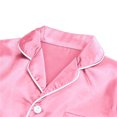 thumbnail image 6 of larppty Toddler Pajamas 2 Pieces Silk Stain Long Sleeve Button Down Shirts and Pants Homewear for Boys Girls, 6 of 7