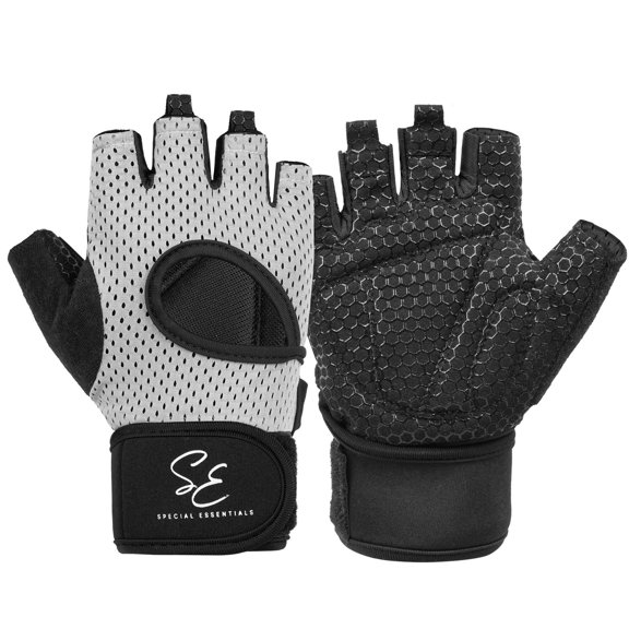 L Pink Fingerless Sports Gloves - Non-Slip Silicone Palm Pads for Cycling, Weightlifting, and Fitness Training main image 1