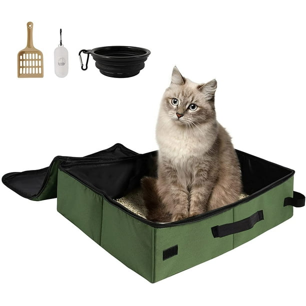 Travel Cat Litter Box with Lid and Handle Standard Portable