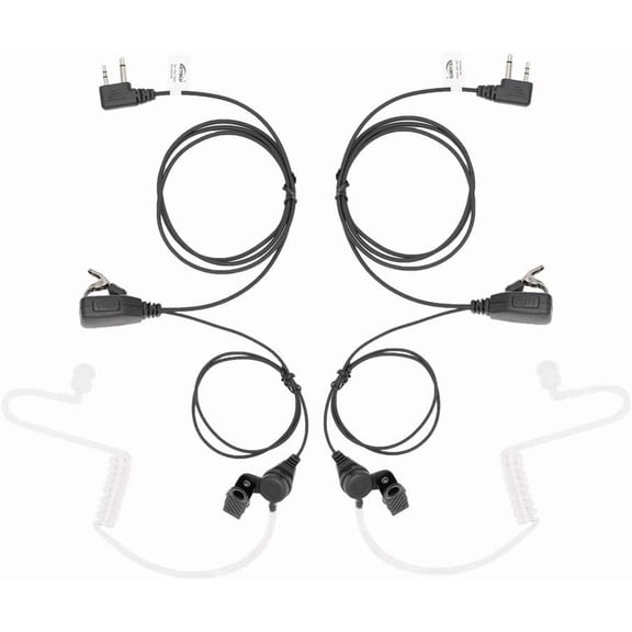 LXT600 GXT1000 Transparent Acoustic Tube Surveillance Earpiece Headset for Midland AVPH4 LXT GXT Walkie Talkie Radio(2 Pack)