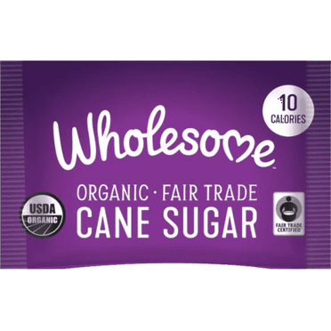 Wholesome Sweeteners Organic Cane Sugar Packet, Non-GMO, Vegan, 2. 6 Gram -- 1000 per Case.