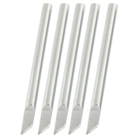 5 Iron Head - Unique Bargains 40W Silver Tone Bevel Head Soldering Leader Free Iron Tips 5 Pcs
