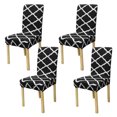 thumbnail image 1 of Stretch Dining Chair Covers, Geometric Print Chair Slipcovers, Removable Seat Protector for Kitchen Hotel Table Banquet-Pack of 4, 1 of 5