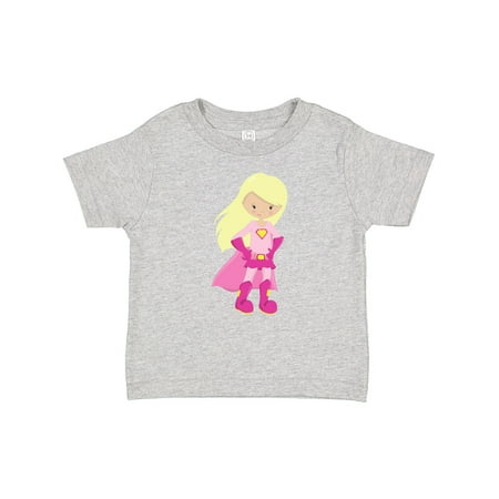 

Inktastic Superhero Girl Blonde Hair Cute Girl Pink Cape Gift Baby Girl T-Shirt