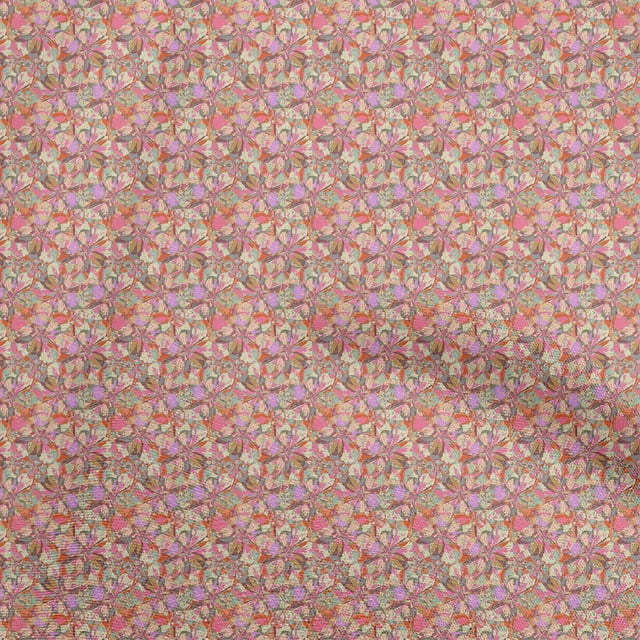 oneOone Cotton Cambric Orange Fabric Abstract Craft Projects Decor Fabric Printed By The Yard 56 Inch Wide