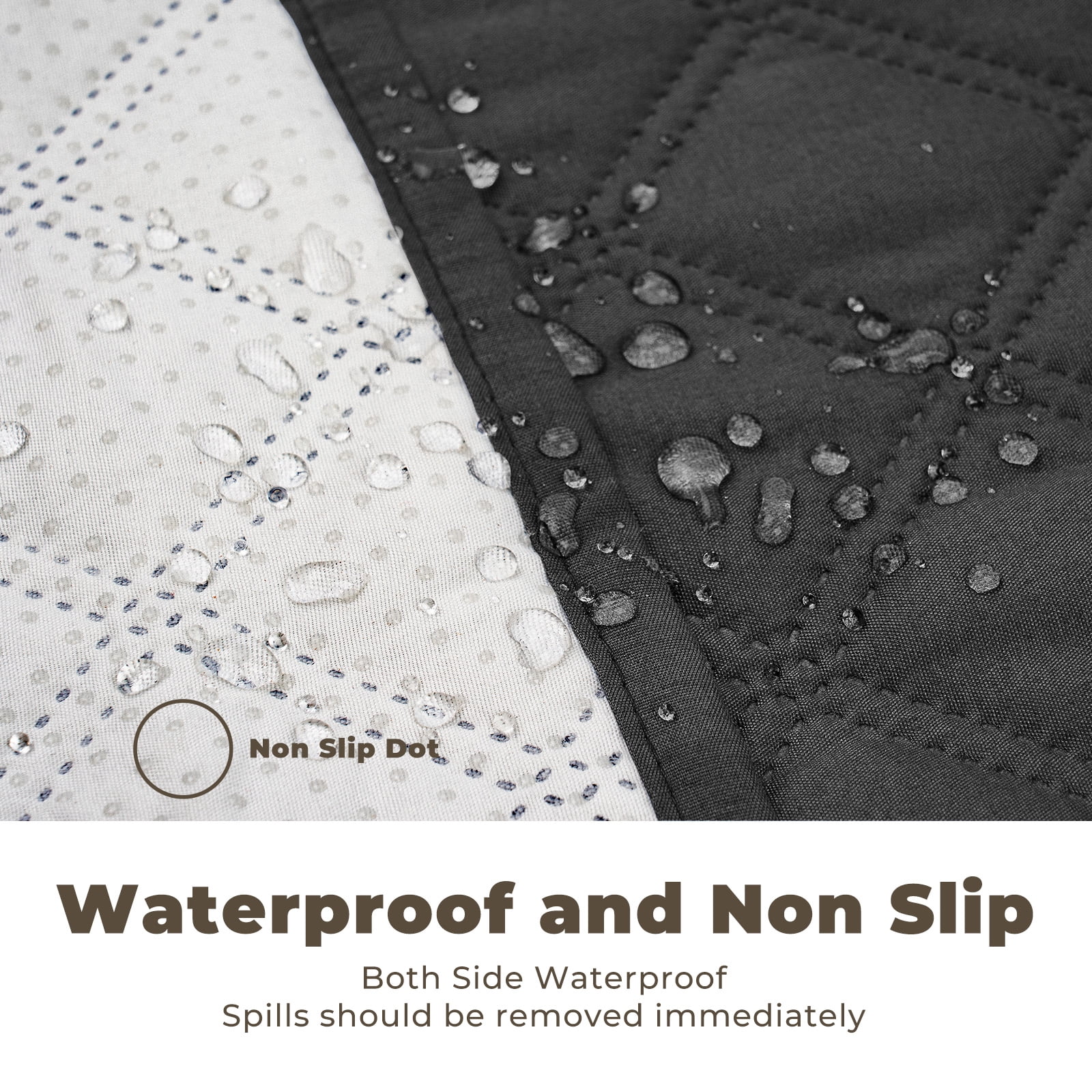 Sanmadrola Waterproof & Dog Bed Cover Pet Blanket Sofa, Couch Cover Mattress Protector Furniture Protector for Dog, Pet, Cat 68''x82'' Black Gray