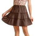 thumbnail image 1 of Women's Midi Skirt Casual Summer Trendy Tie Front Flowy Ruffle Floral Print A Line Skirts, 1 of 6