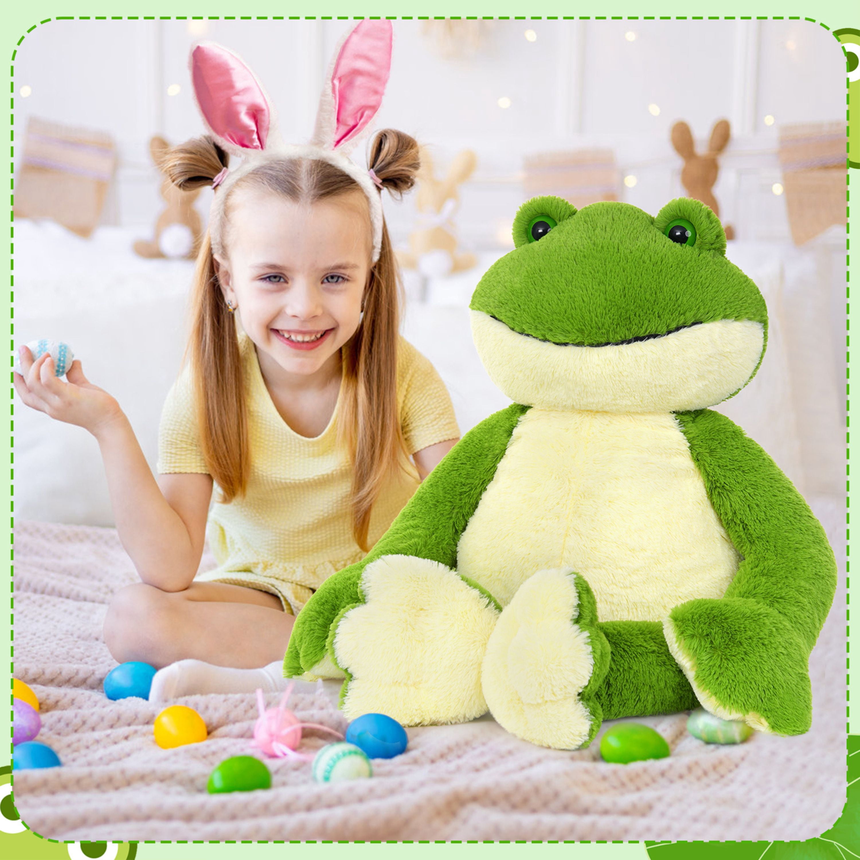 Muiteiur Frog Stuffed Animal 35.5" Giant Frog Plush Toy Frog Body Pillow