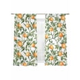 thumbnail image 6 of Summer Orange Green Leaves Sheer Curtains for Living Room Bedroom Farmhouse Botanical Sheer Curtains 63 Inch Long 2 Panels Set Light Filtering Curtain Window Treatments Drapes for Dining Room, 6 of 6
