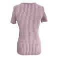thumbnail image 5 of Short Sleeve Shirts for Women V-Neck Solid Color Y2K Loose Basic Tops Casual Summer Spring Tee, 5 of 5