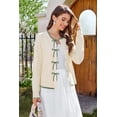 thumbnail image 4 of Arach&Cloz Women’s Bow Sweaters Fall Color Block Casual Cardigan Sweaters 2025, 4 of 7