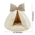 thumbnail image 3 of Cat Beds for Indoor - 2 in 1 Cat Cave House Tent for Kittens and Small Pets with Removable Washable Cushioned Pillow, Kitten Hideaway with Non-Slip Bottom, 15.7 inches, 3 of 5