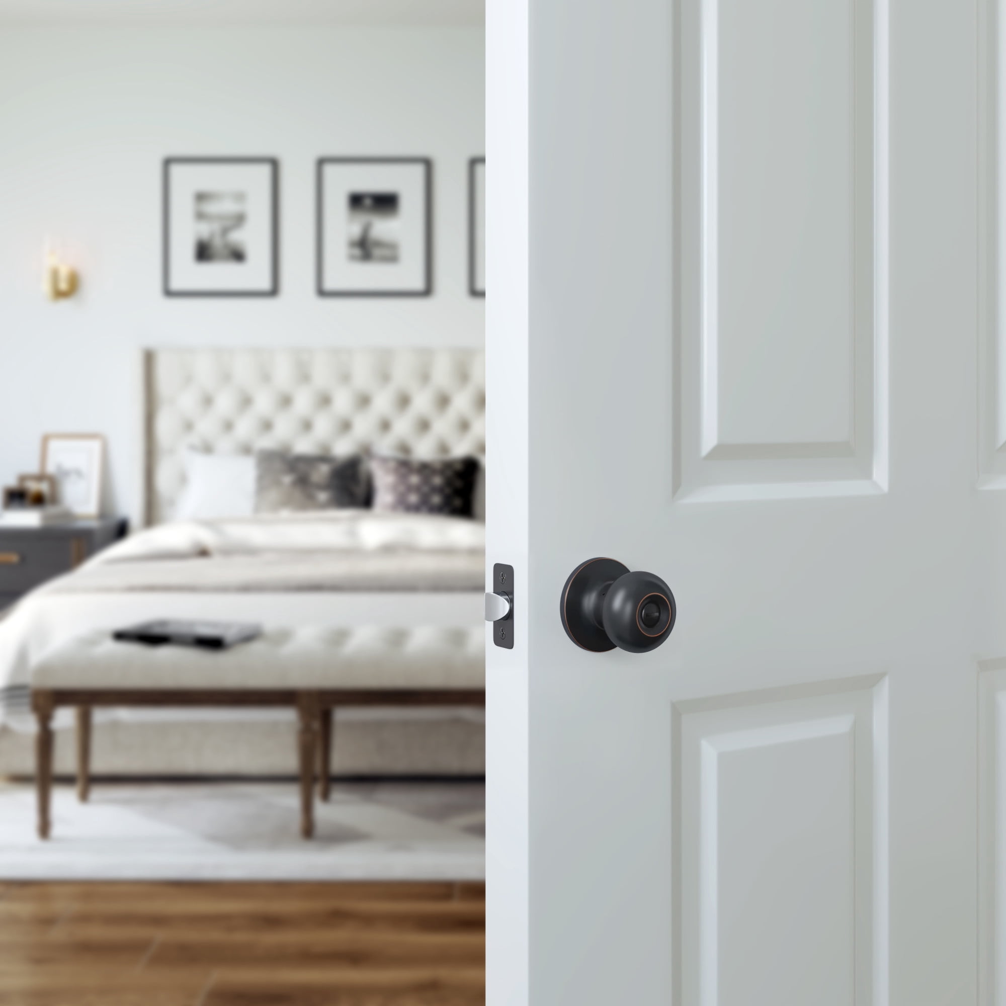 Miseno MLK3030BK Porter Flat Ball Privacy Door Knob Set - Black