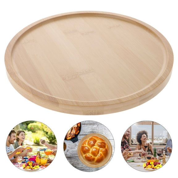 HAKIDZEL 1Pcs Cake Plate Round Wood Tray For Displaying Pastries And Cookies