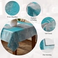 thumbnail image 5 of Turquoise Grey Ombre Table Cloth Waterproof Tablecloths, Abstract Vintage Oil Painting Tablecloth Dining Table Cover for Kitchen Party Tabletop Outdoor, Rectangle Tablecloth 60x102 Inch, 5 of 9