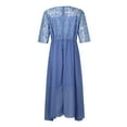 thumbnail image 4 of Dorkasm Cocktail Dresses for Women 2024 Mother of The Bride Dresses Tea Length Short Sleeves Formal Chiffon Dresses Purple L, 4 of 5