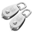 thumbnail image 1 of Bloc de Poulie Robuste avec Matériau en Acier Inoxydable pour Usage DIY Rotation Fluide et Durable 2 Pcs, 1 of 8