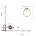 thumbnail image 4 of ANGARA Natural Round 2.1 ct Amethyst and Diamond Three Stone Bypass Ring in 14K Rose Gold for Women (Size-9mm) | February Birthstone, Anniversary, Jewelry Gift for Women | Natural Amethyst Ring, 4 of 8