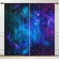 thumbnail image 3 of Galaxy Space Curtains W52 x L84 Inch Kids Blue Nebula Star Constellation Planet Universe Starry Stars Rod Pocket Print Pattern Window Drapes for Boys Girls Teen Bedroom Playroom 2 Panels, 3 of 6