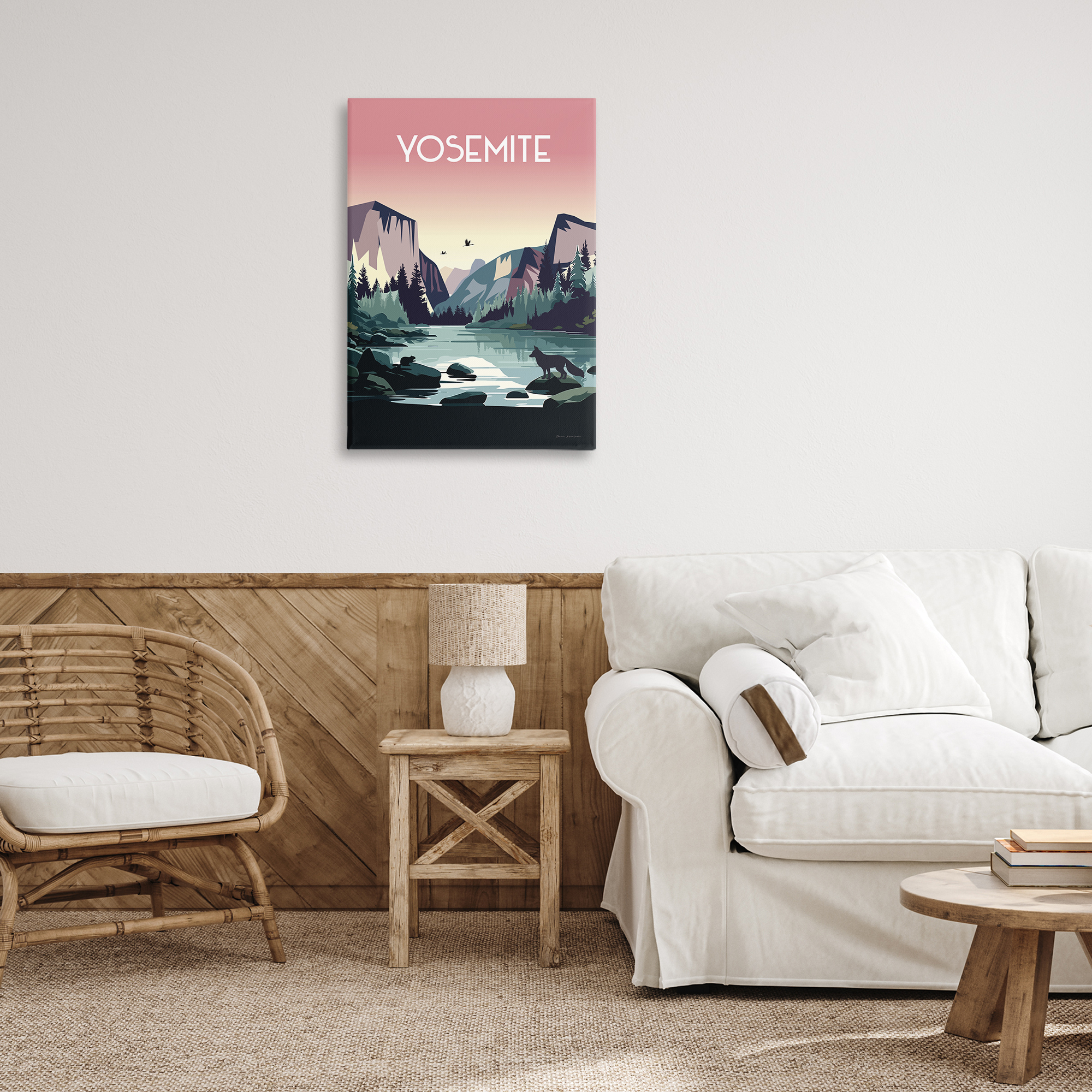 Stupell Industries Yosemite Landmark View Landscape & Nature Painting Wrapped Canvas Art Print Wall Art, 20 x 30