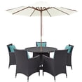 thumbnail image 2 of Modway Convene 7 Piece Outdoor Patio Dining Set in Espresso Turquoise, 2 of 6