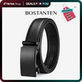 thumbnail image 2 of BOSTANTEN Mens Belt Leather Ratchet Easy Release Belt For Men Designer Belt Dress and Casual with Adjustable Buckle for Men's Wear Gift Textured Fathers Gift, 2 of 8