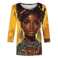 thumbnail image 4 of Wancir Happy Kwanzaa Shirts for Women 3/4 Sleeve African American Celebration Tops Pride Black Queen Seven Principles Tshirt, 4 of 5