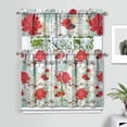 thumbnail image 2 of Kitchen Curtains and Valance Set 36 Inch Tier Pioneer Colorful Floral 3 Pieces Set Dining Room Small Curtain Drapes Cafe Curtains Valance for Home Decor Rod Pocket, 2 of 6