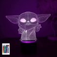 thumbnail image 1 of Luz nocturna 3D, lámpara de mesa con ilusión LED con efecto holograma, lámpara decorativa con cambio de 16 colores, luz de mesita de noche con carga USB táctil con control remoto, Navidad, 1 of 2