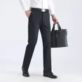 thumbnail image 2 of Pantalones de verano de poliéster para hombre, pantalones de traje rectos para hombre, pantalones ajustados con trenzas, ropa de trabajo coreana, reseñas, muchas ofertas de ropa vintage, 2 of 4